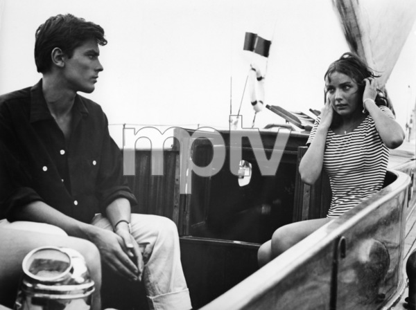Marie Laforet and Alain Delon on the set of Plein Soleil. News Photo -  Getty Images
